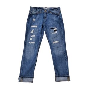 Aeropostale Kylie Boyfriend Women's Distressed Blue Denim Jeans Size 0/REG